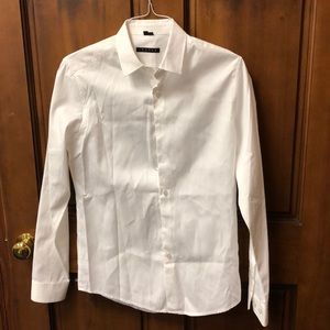Theory white button-down shirt